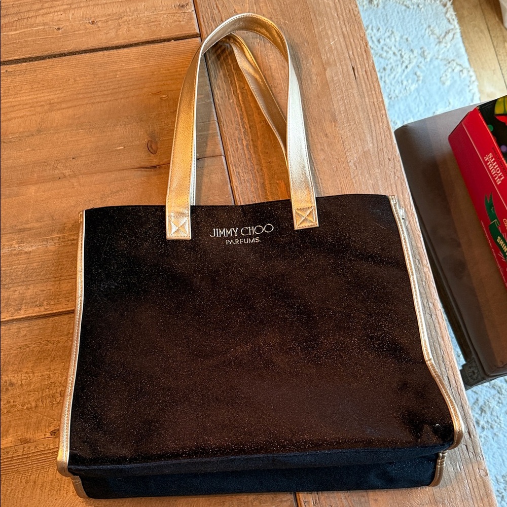 Jimmy Choo Black Tote with Gold Trim GWP